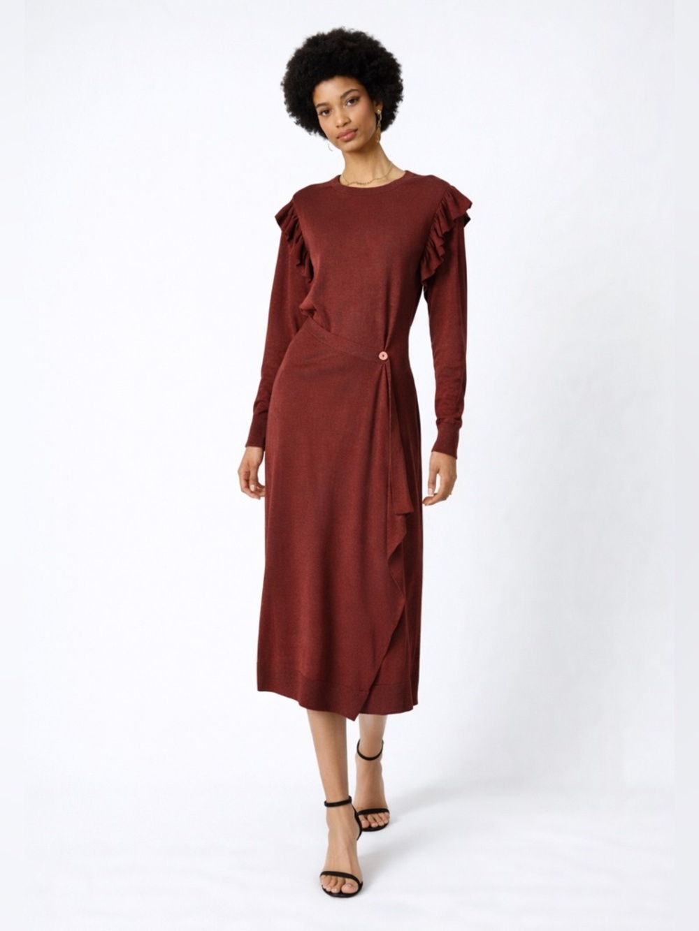 Ulla Johnson Leo Dress Carnelian Silk Blend Sweater Dress Size S